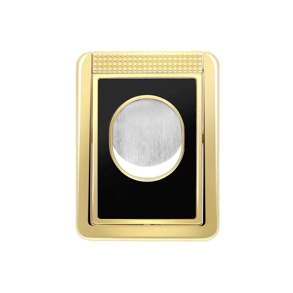 S.T. DUPONT Cigar Cutter/Coupe Cigare Chrome Yellow Gold & Black Lacquer 003553