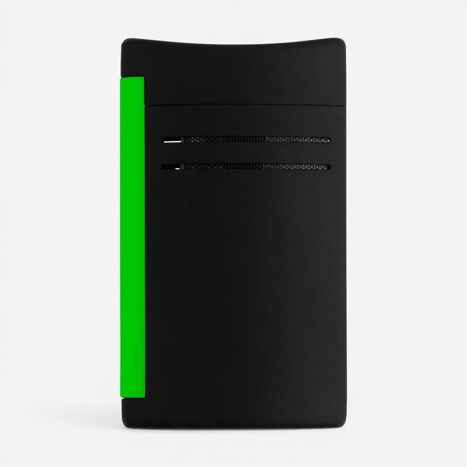 S.T. Dupont Maxijet Fluo Matte Black & Neon Green Lighter 020172