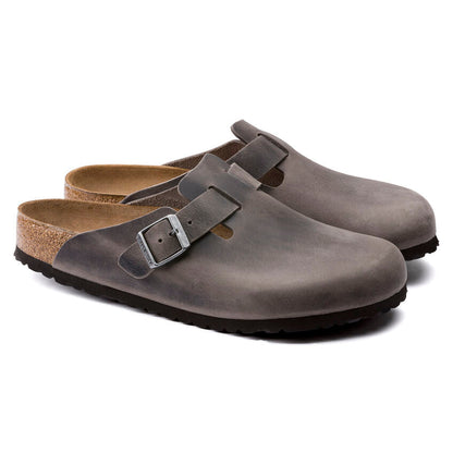 Unisex Boston Soft Footbed Oiled Leather  Iron Regular/Wide