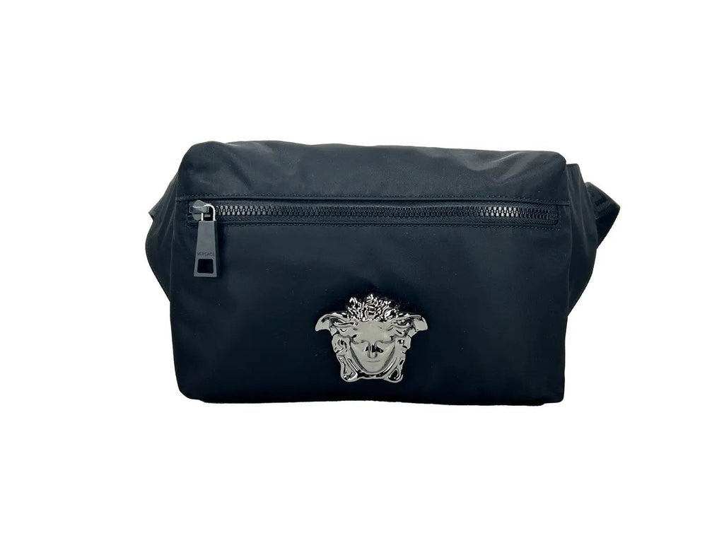 Versace Medusa Black Nylon Belt Bag Waist Fanny Pack Purse