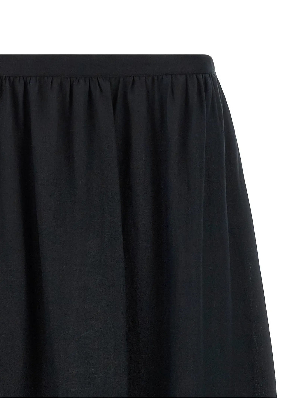 Kiton Black Linen Mini Skirt