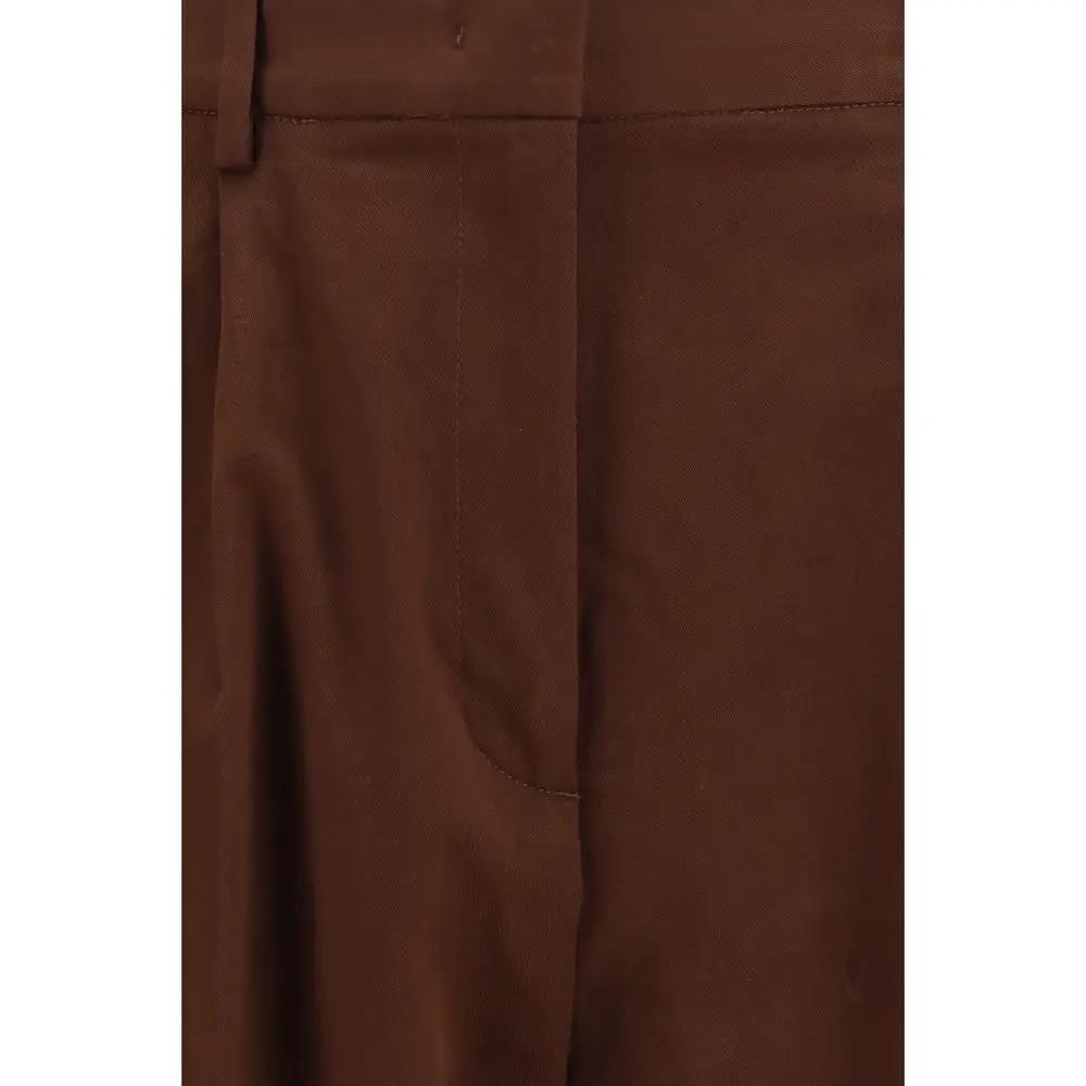 Fabiana Filippi Brown Cotton Casual Pants