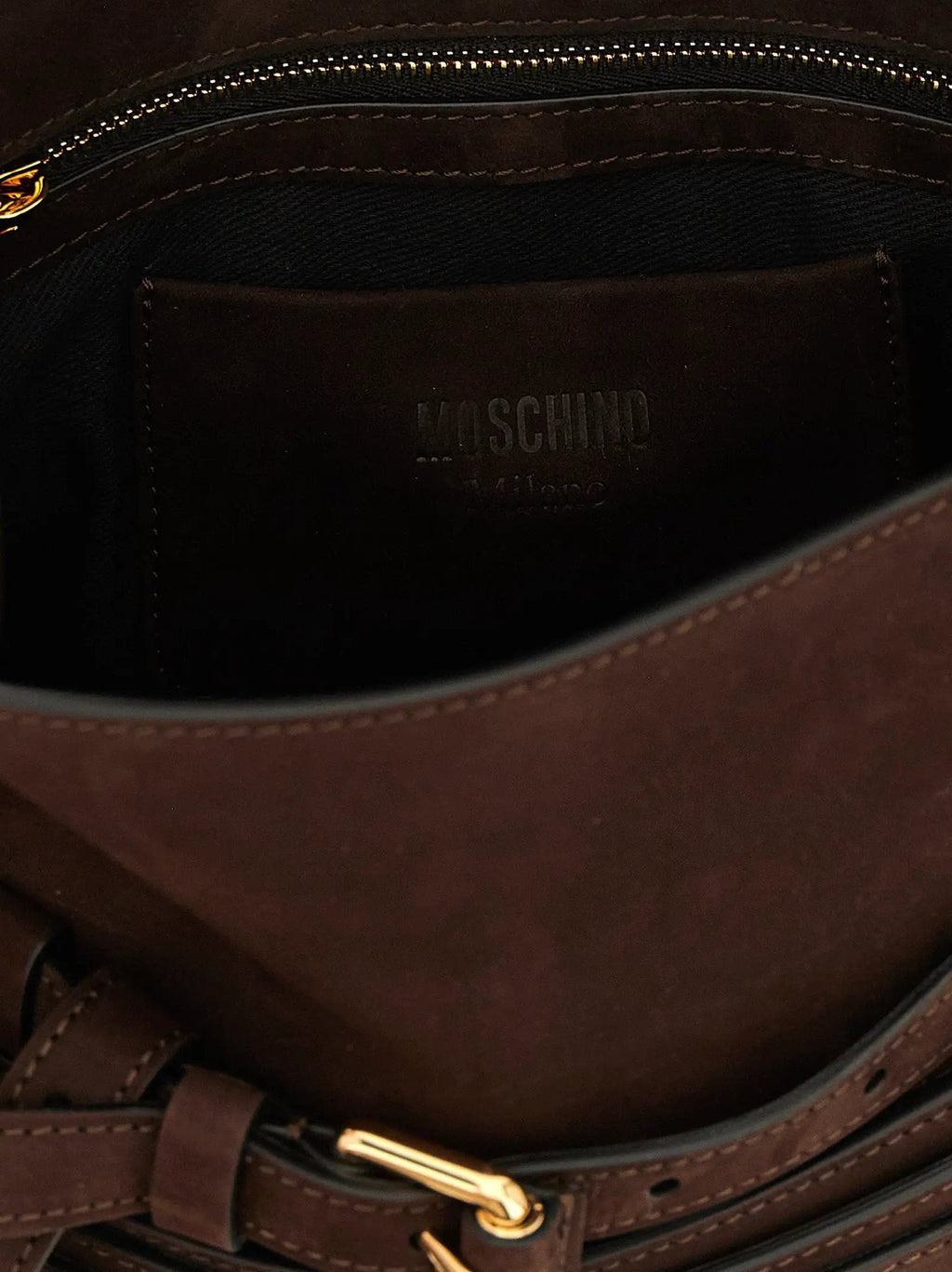 Moschino Brown Calfskin Handbag