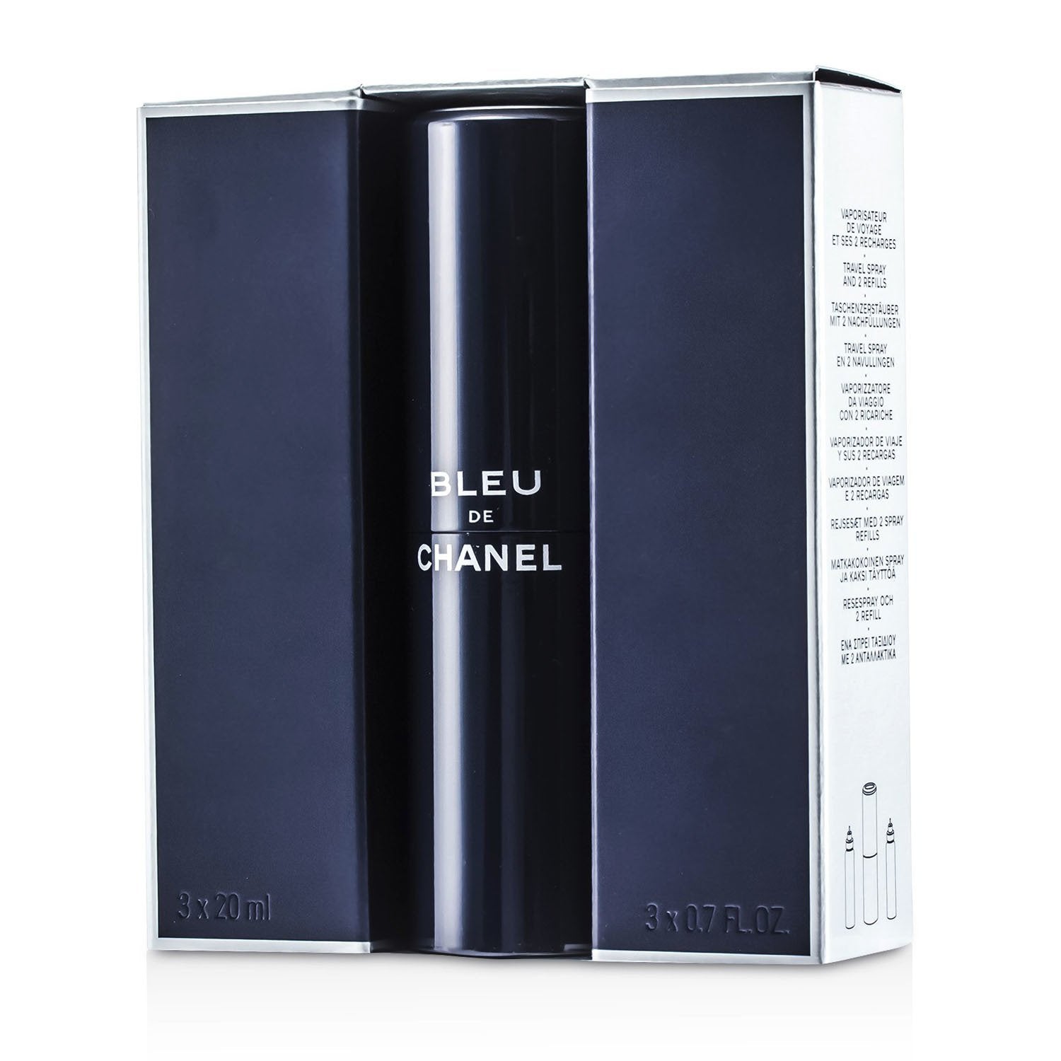 Chanel Bleu De Chanel Eau De Toilette Travel Spray & Two Refills  3x20ml/0.7oz