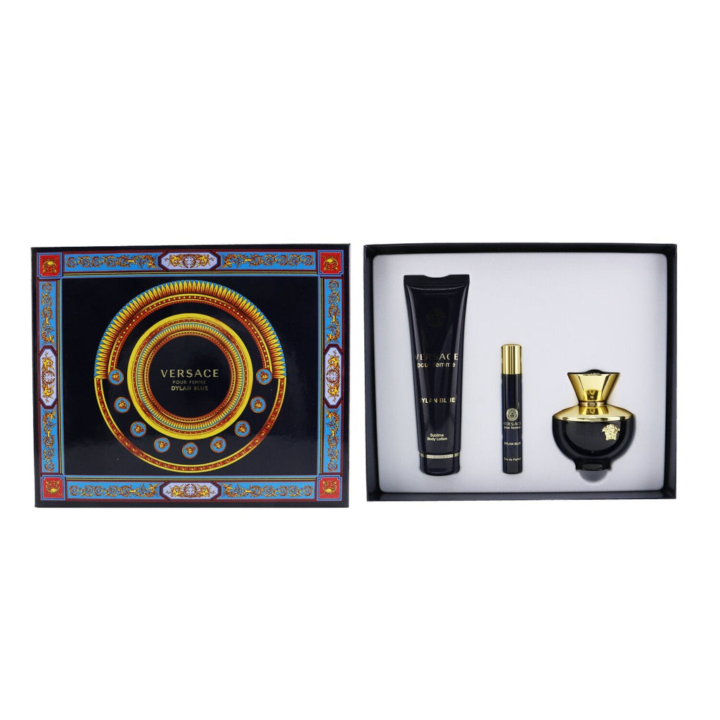 Versace Dylan Blue Coffret: Eau De Parfum Spray100ml/3.4oz + Body Lotion 150ml/5oz + Eau De Parfum Spray 10ml/0.3oz  3pcs