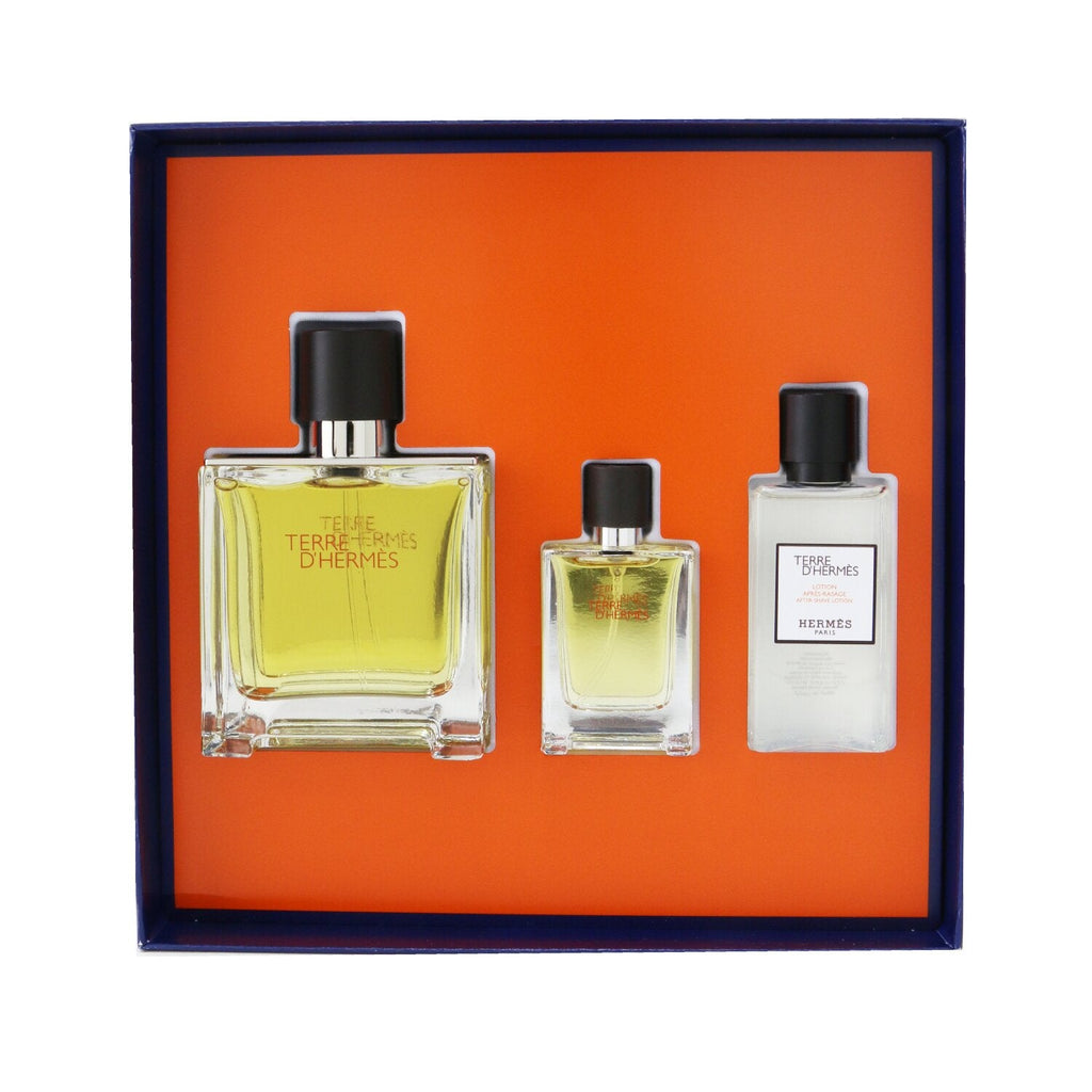 Hermes Terre D'Hermes Coffret: Pure Parfum Spray 75ml/2.5oz + Pure Parfum Spray 12.5ml/0.42oz + After-Shave Lotion 40ml/1.35oz  3pcs
