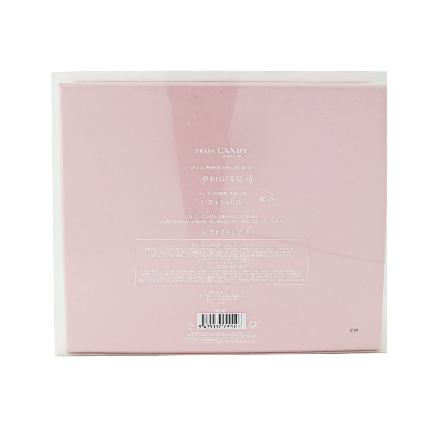 Prada Candy Sugar Pop Coffret: Eau De Parfum Spray 80ml/2.7oz + Body Lotion 75ml/2.5oz + Roll-On 10ml/0.34oz  3pcs