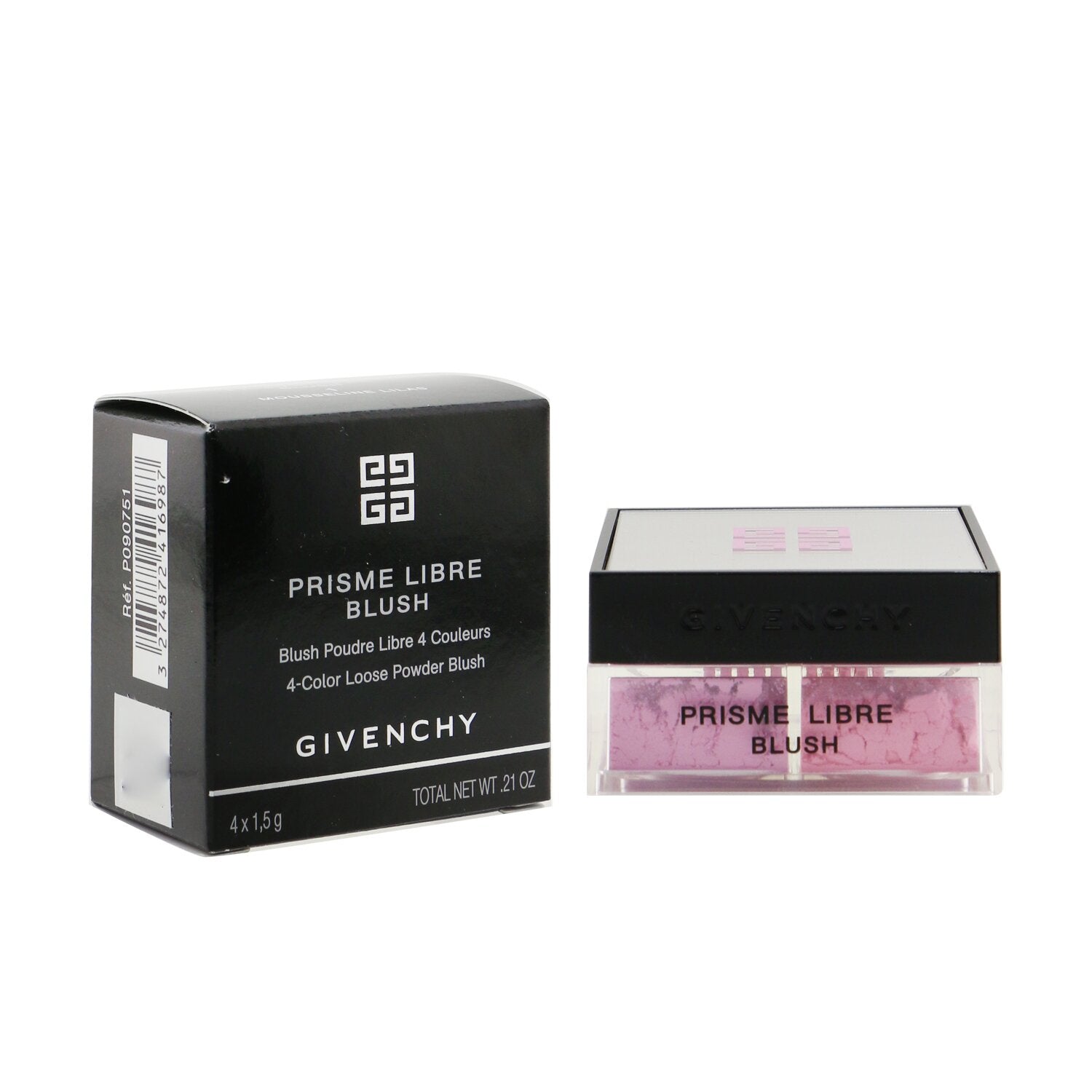 Givenchy Prisme Libre Blush 4 Color Loose Powder Blush - # 4 Organza Sienne (Woddy Oragne)  4x1.5g/0.0525oz