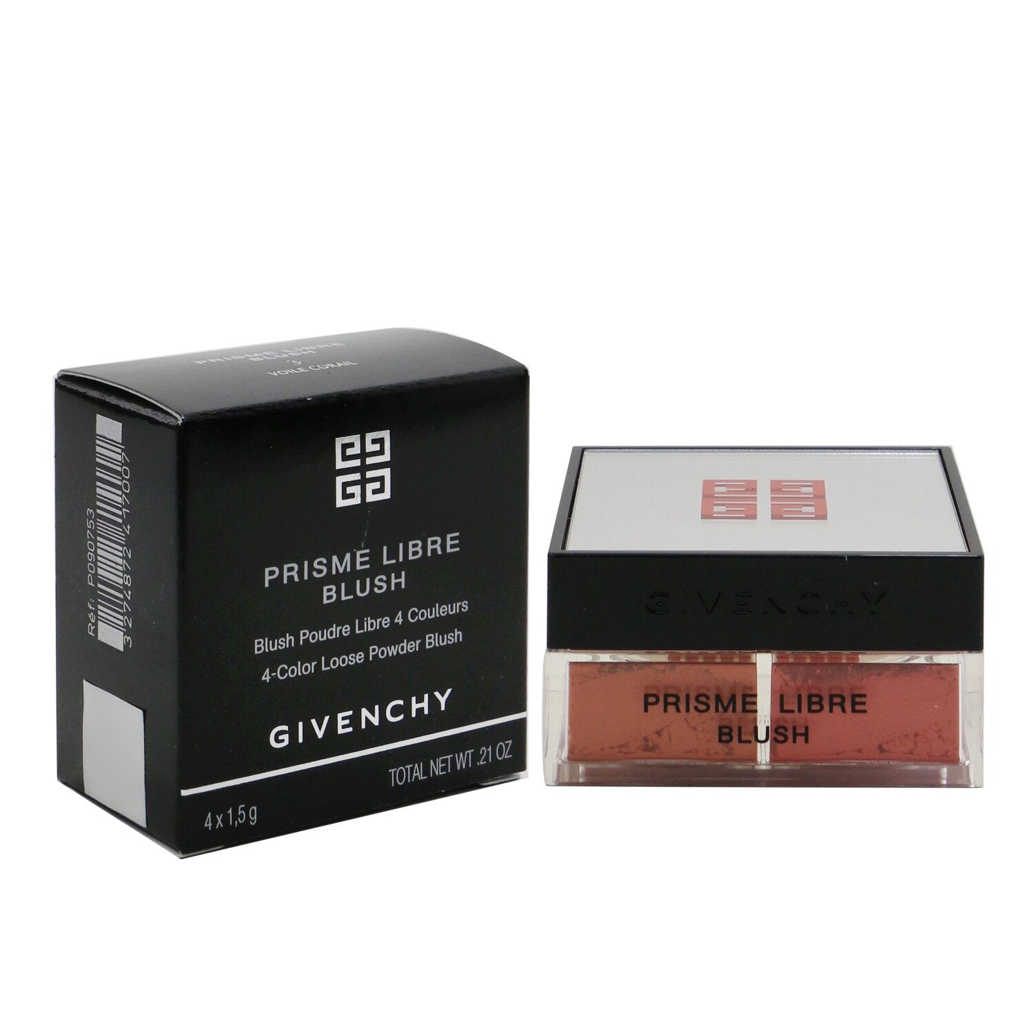 Givenchy Prisme Libre Blush 4 Color Loose Powder Blush - # 5 Popeline Violine (Pinkish Plum)  4x1.5g/0.0525oz