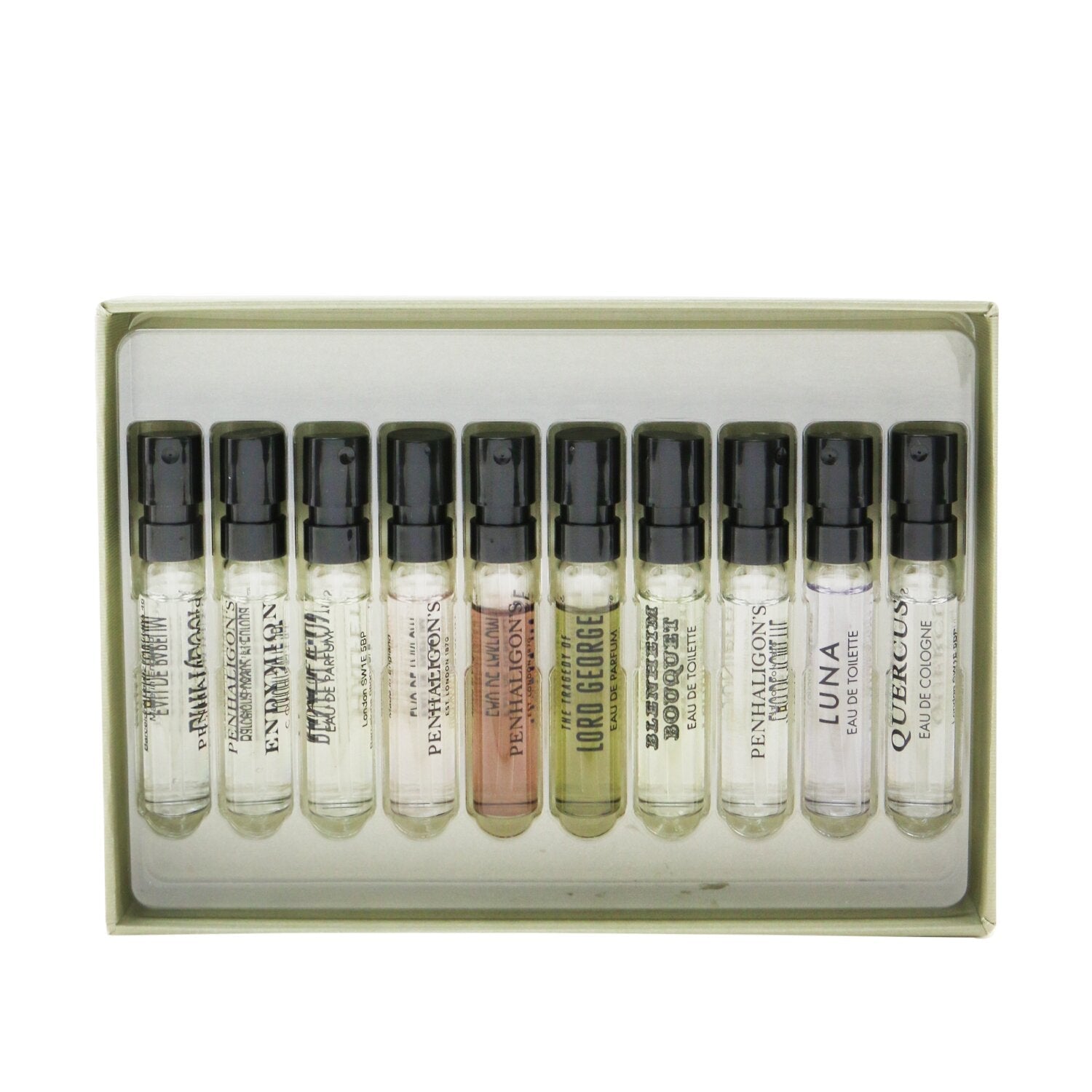 Penhaligon's Scent Library: Luna, Empressa, Endymion, Halfeti, The Favourite, The Coveted Duchess Rose, The Tragedy of Lord George, Blenheim Bouquet, Juniper Sling, Quercus  10x2ml/0.6z