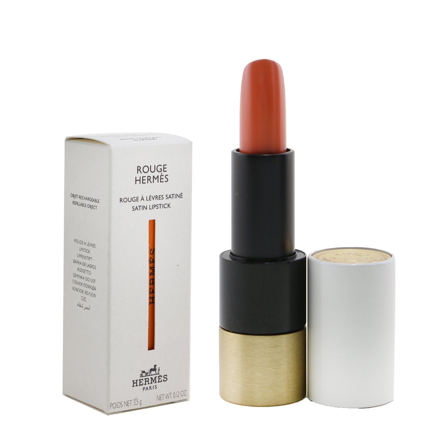 Hermes Rouge Hermes Satin Lipstick - # 66 Rouge Piment (Satine)  3.5g/0.12oz