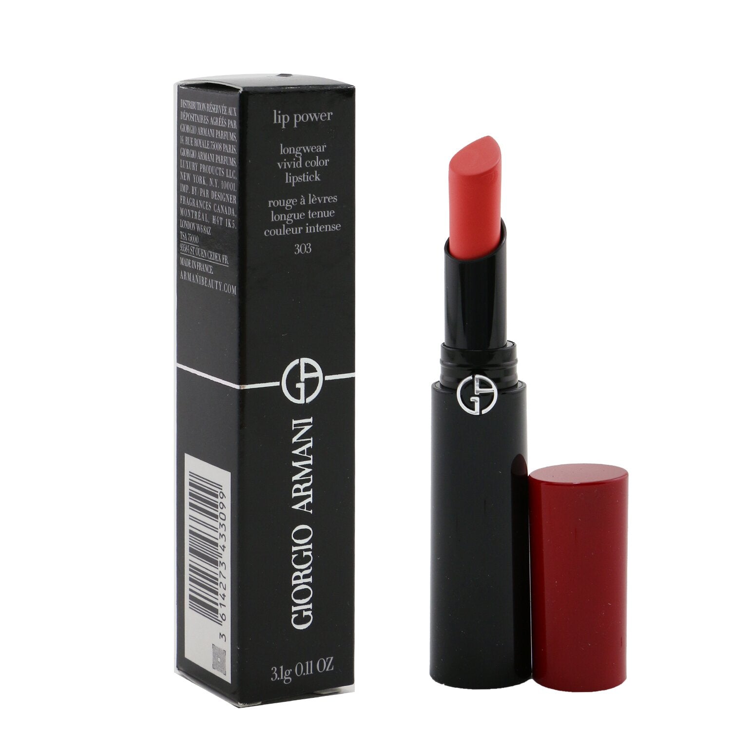 Giorgio Armani Lip Power Longwear Vivid Color Lipstick - # 400 Four Hundred  3.1g/0.11oz