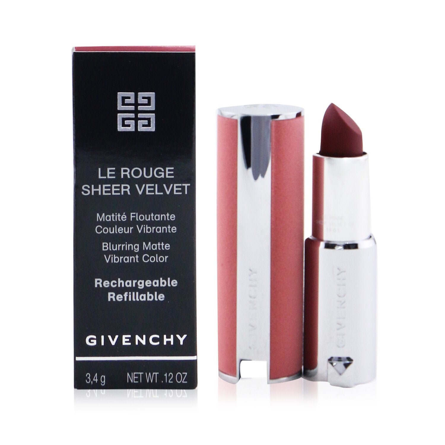 Givenchy Le Rouge Sheer Velvet Matte Refillable Lipstick - # 37 Rouge Graine  3.4g/0.12oz