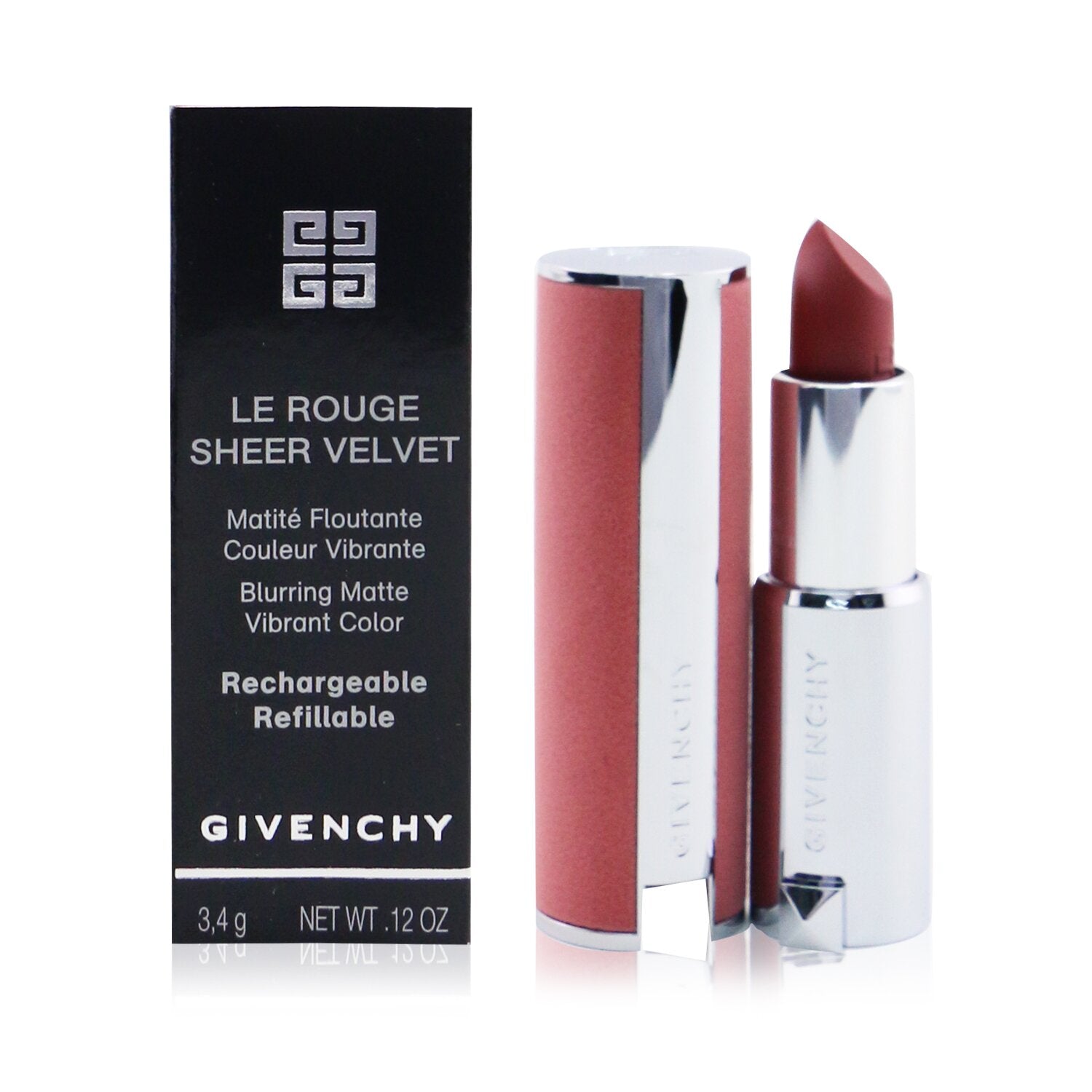 Givenchy Le Rouge Sheer Velvet Matte Refillable Lipstick - # 37 Rouge Graine  3.4g/0.12oz