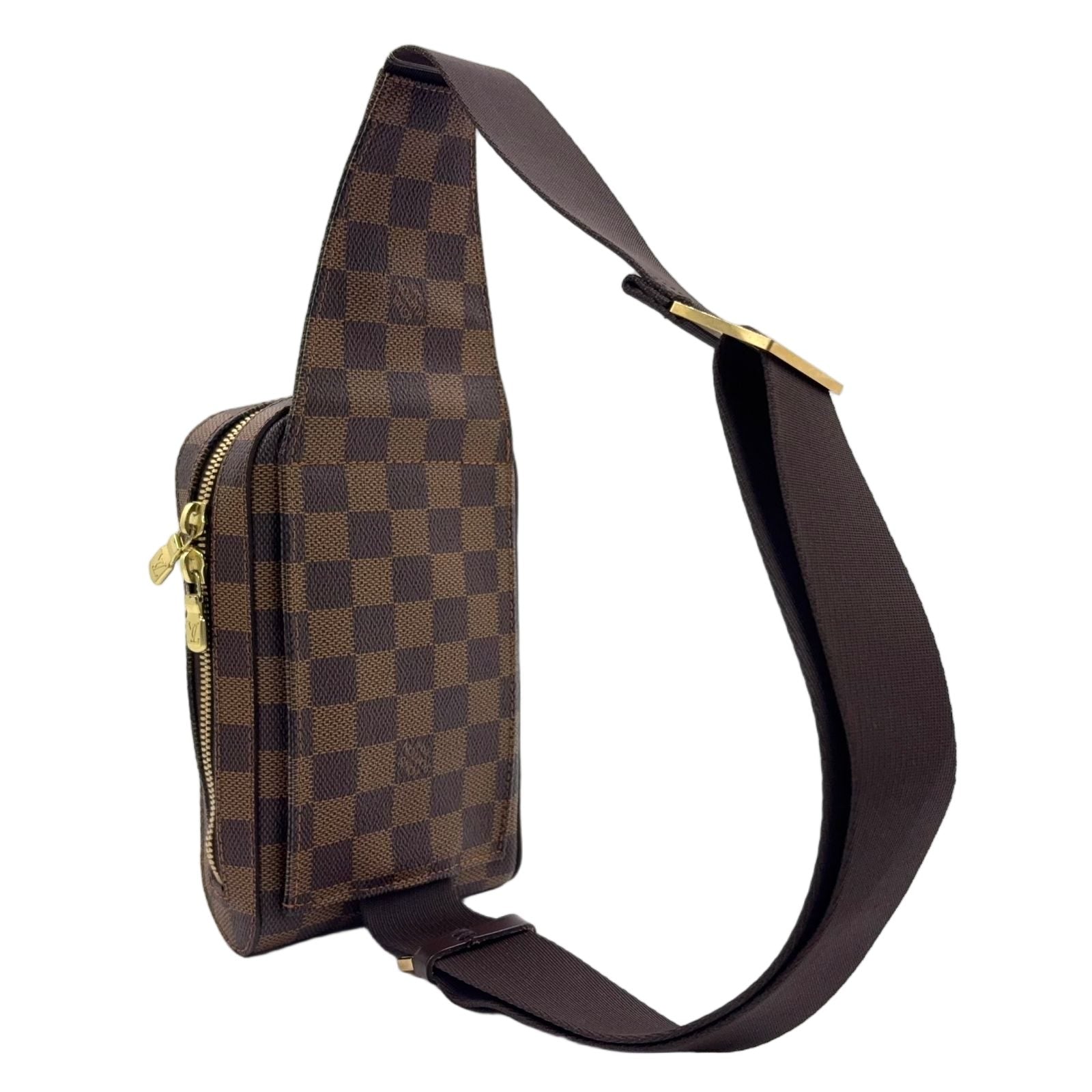 Louis Vuitton Damier Geronimos Leather Brown Belt Bag Gold