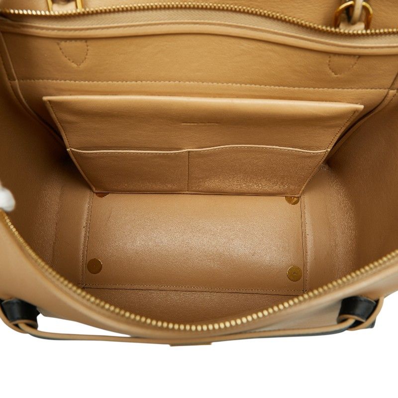 Celine Belt Bag 2-Way Beige Black Leather