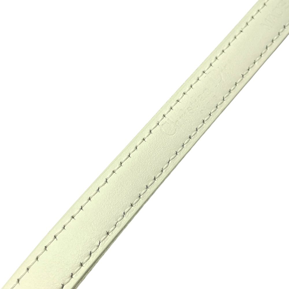 Dior Thin Belt Narrow White Leather Sophisticated Simple Looks Great