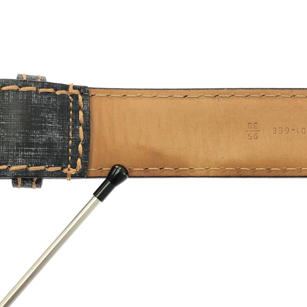 Fendi Leather Print Belt 95 Navy