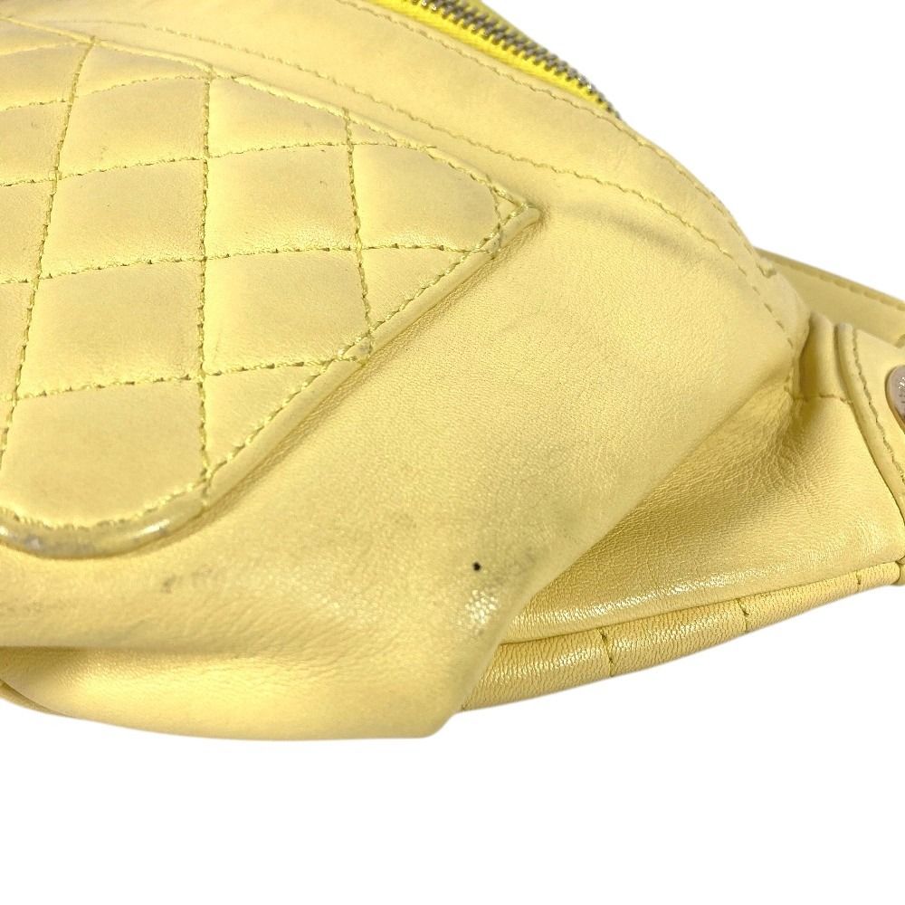 Chanel Belt Bag CC Logo Leather Yellow