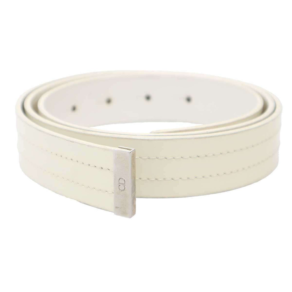 Dior Homme Leather Belt White 90