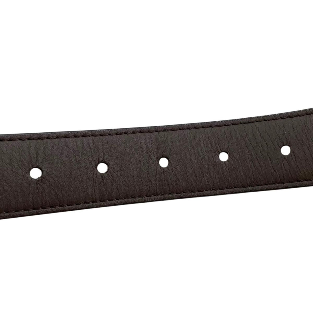 Louis Vuitton Belt Ceinture Carre Damier Ebene Logo Buckle Gold