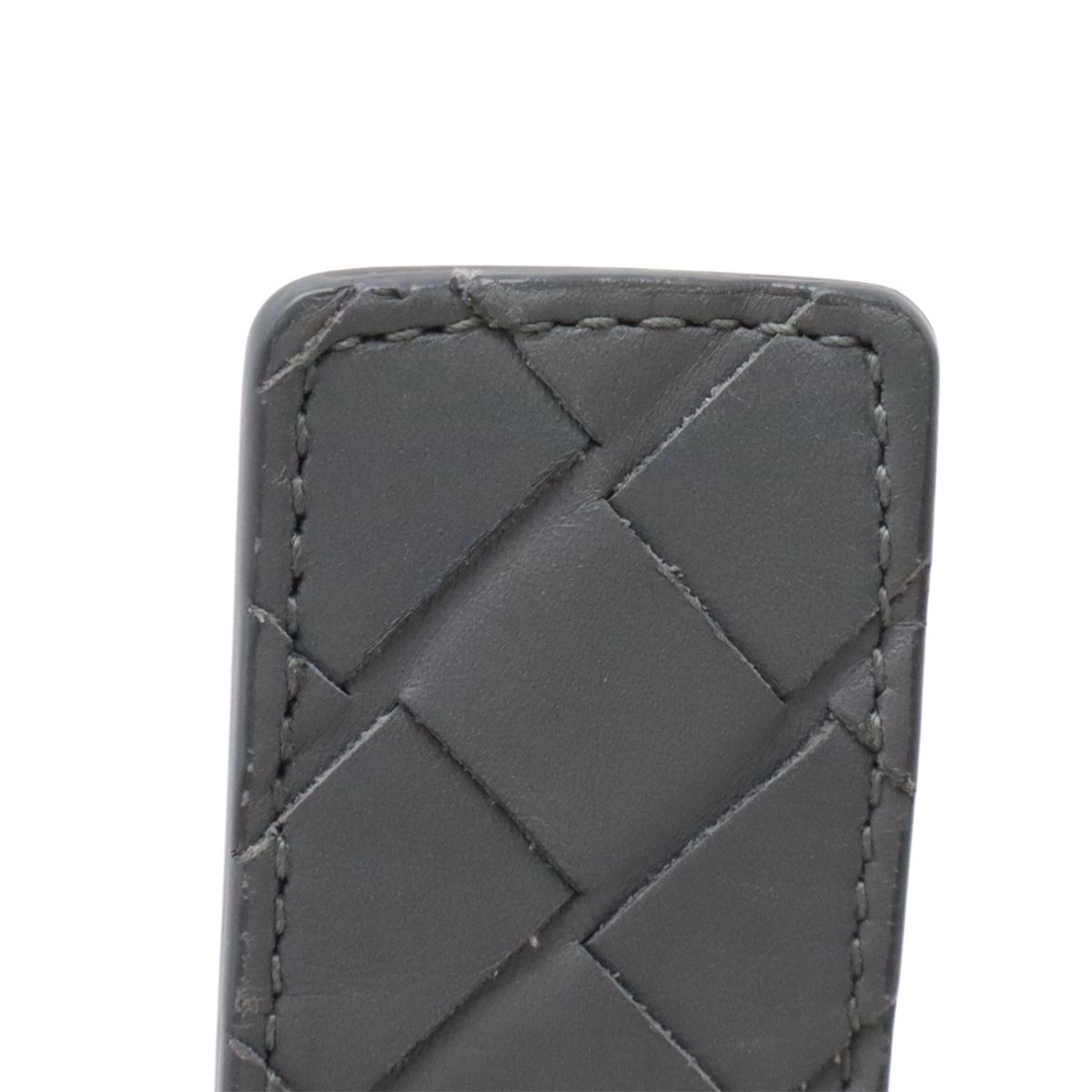 Bottega Veneta Intrecciato Belt Leather Gray