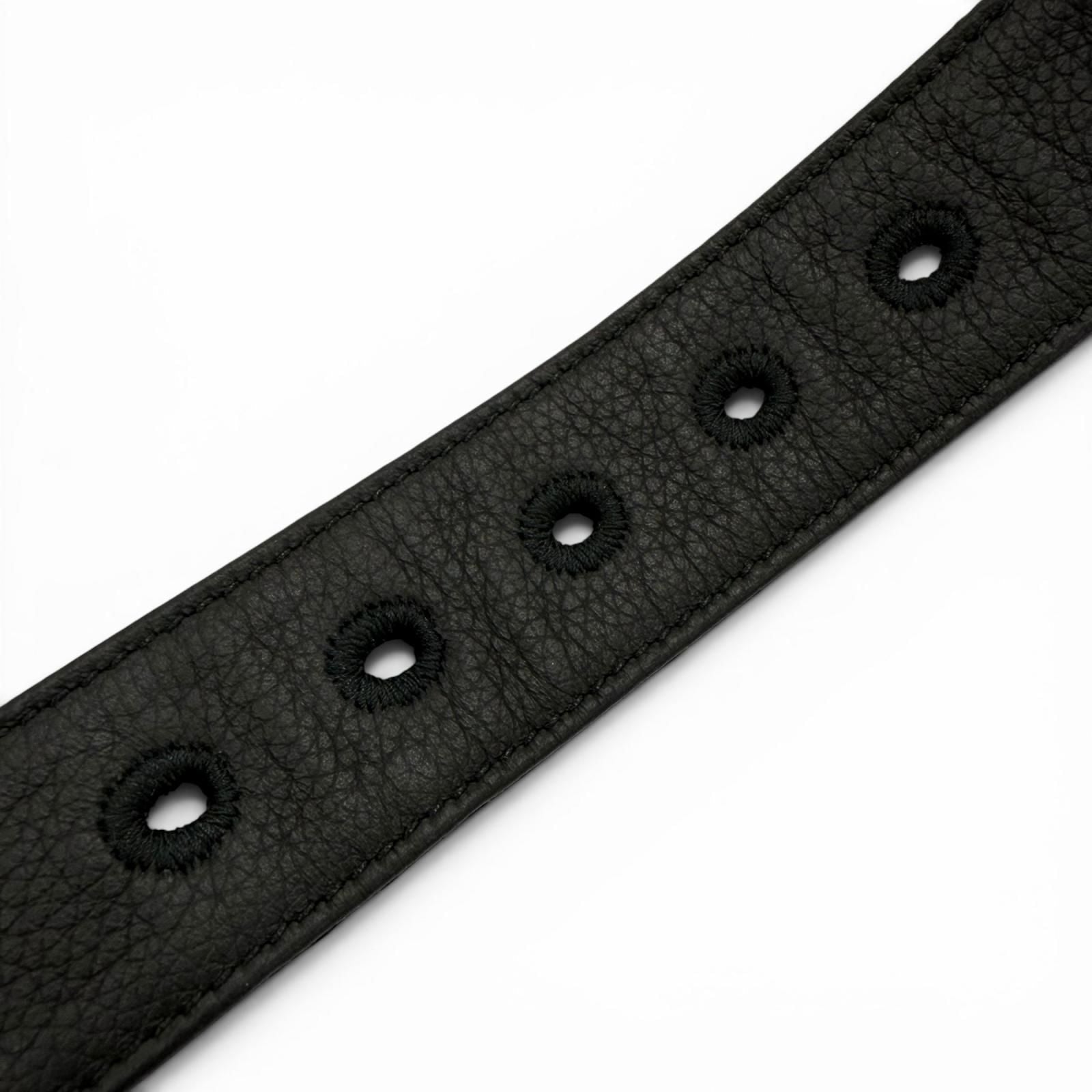 Dior Homme Canvas Leather Oblique Pin Buckle Belt Black Silver
