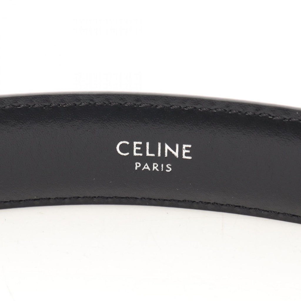 Celine Belt Triomphe Silver Gray Leather