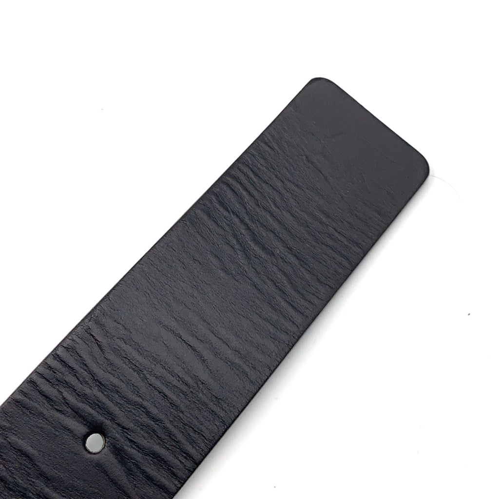 Gucci Interlocking Buckle Leather Black Belt Silver