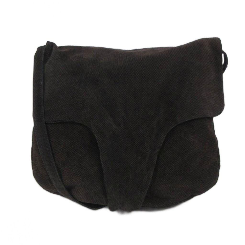 Bottega Veneta Archive Shoulder Bag Crossbody Suede Leather Reversible Dark