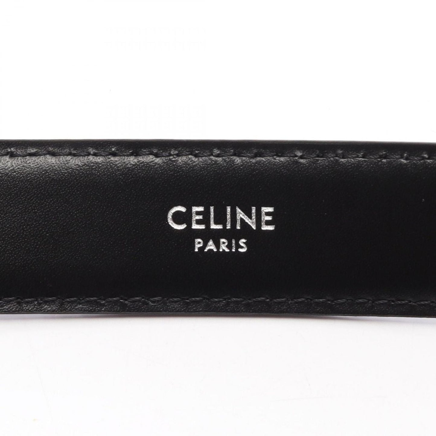 Celine Belt Triomphe 25 Silver Leather