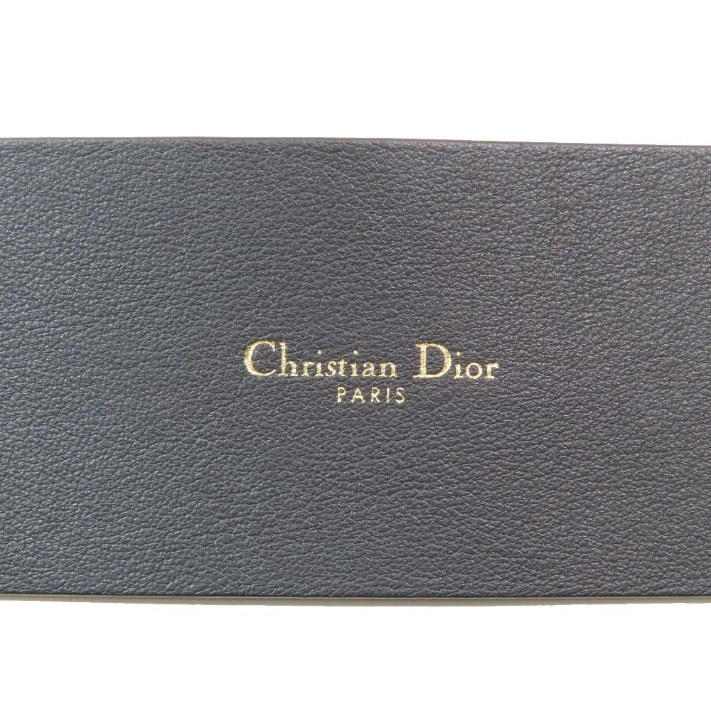 Dior D Buckle Quake Leather Waist Mark Belt 75 Black Gold