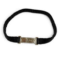 Chanel 23c Logo Buckle Rhinestone Leather Belt Black Gold