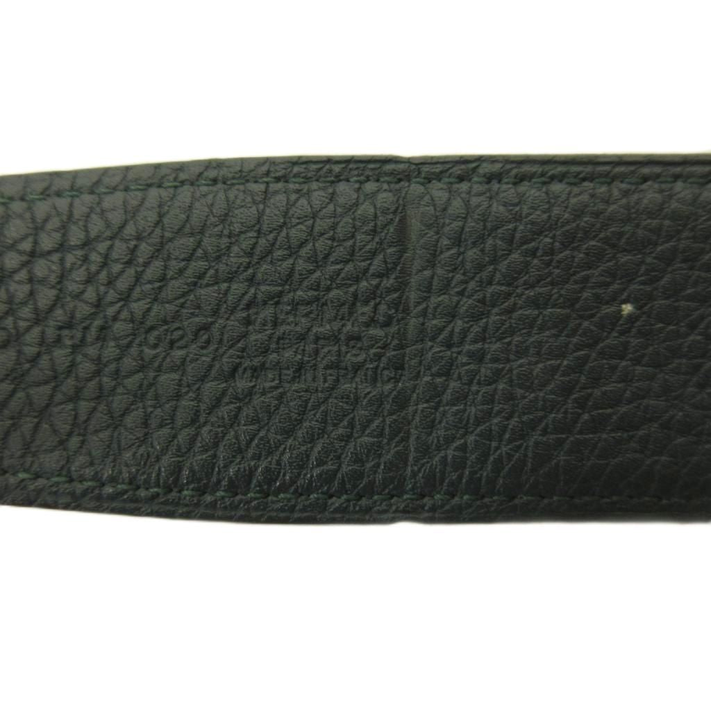 Hermes D'ancre Belt Reversible Leather Black Green