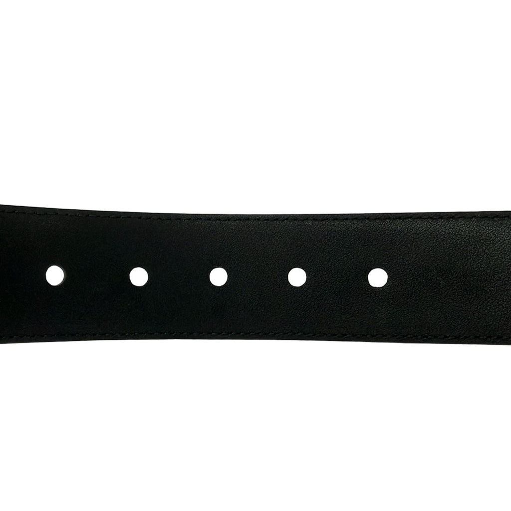 Gucci Belt 90 36 Black Silver Guccissima Line Leather