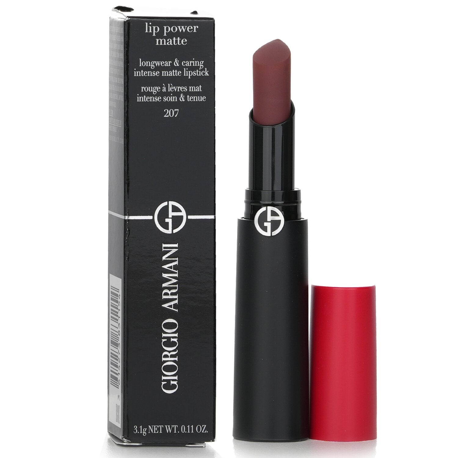 Giorgio Armani Lip Power Matte Longwear & Caring Intense Matte Lipstick - # 400 Four Hundred  3.1g/0.11oz