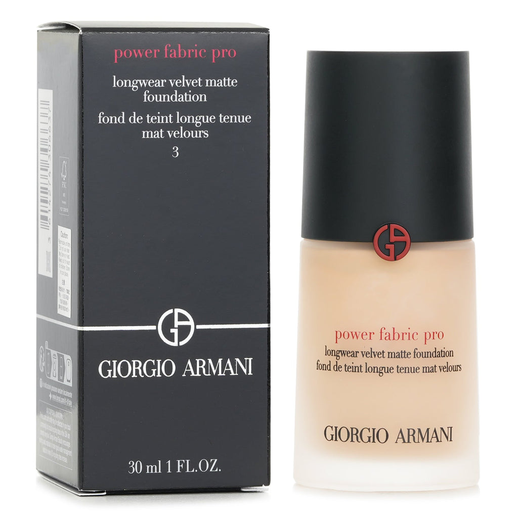 Giorgio Armani Power Fabric Pro Longwear Velvet Matte Foundation - # 3  30ml