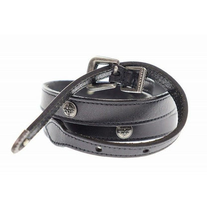 Saint Laurent Paris Narrow Belt Leather Western Black Aa