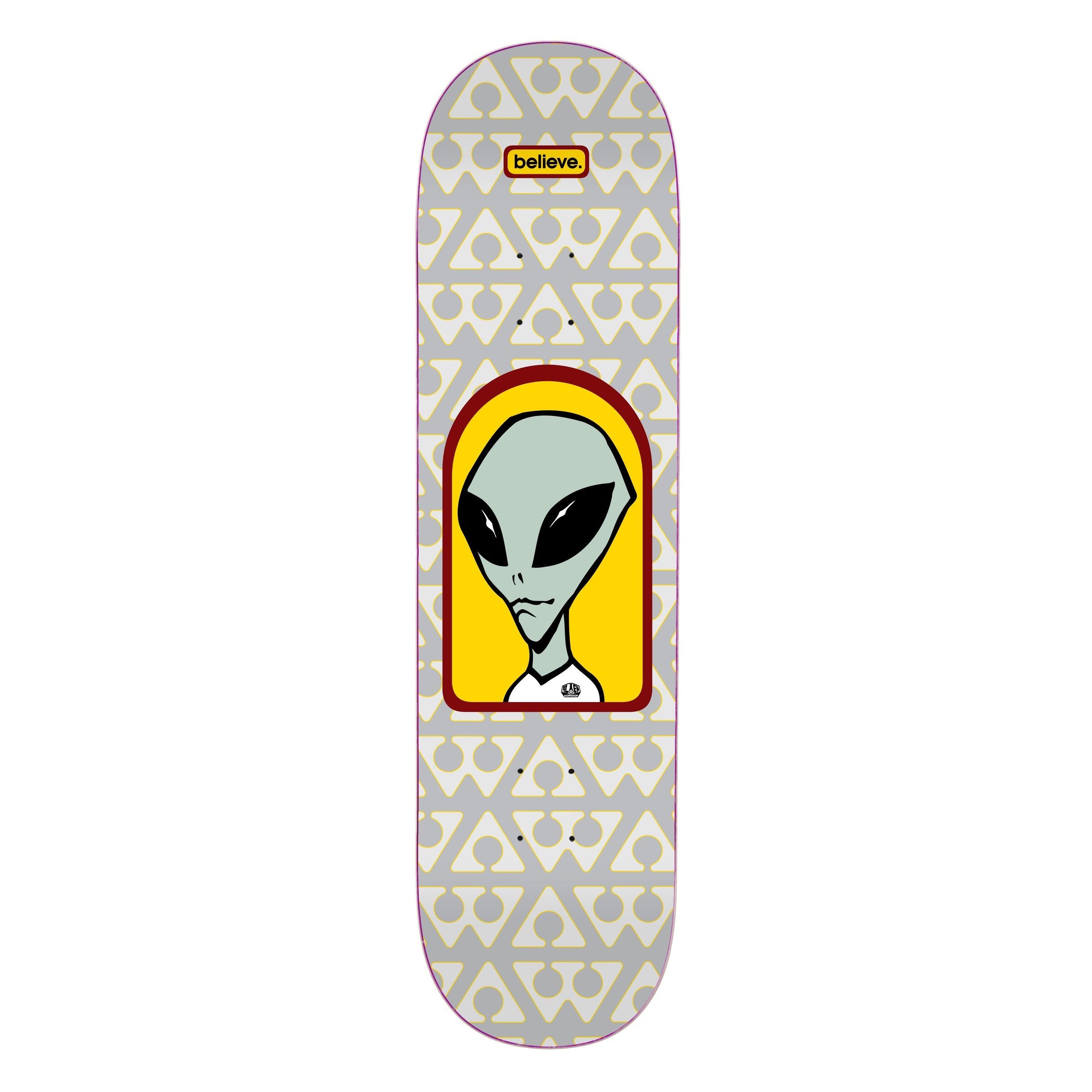 Alien Workshop Skateboard Deck Believe Pattern Grey 8.625" x 32.375"