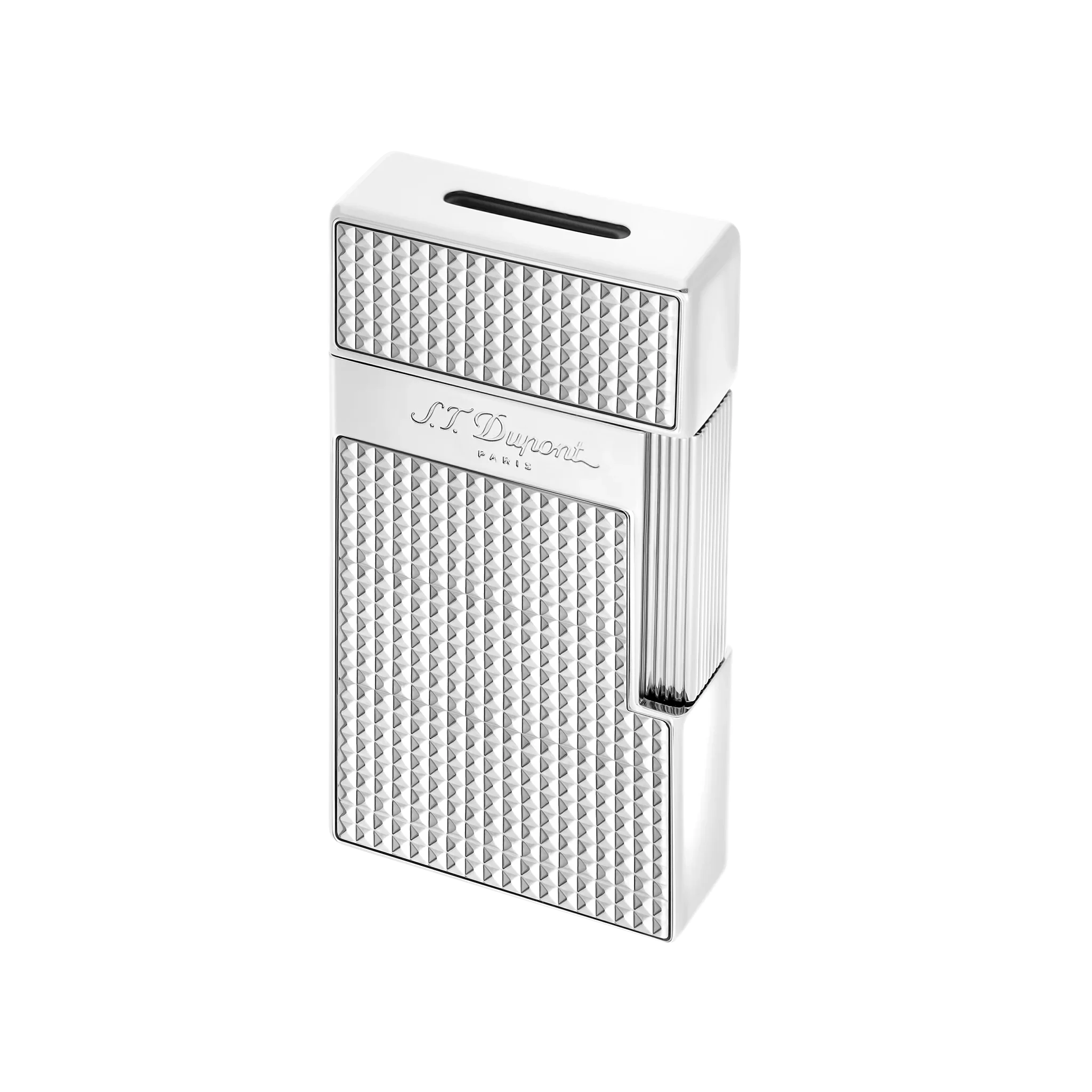 S.T. DUPONT Biggy Diamond Head Silver Lighter/Briquet 025010