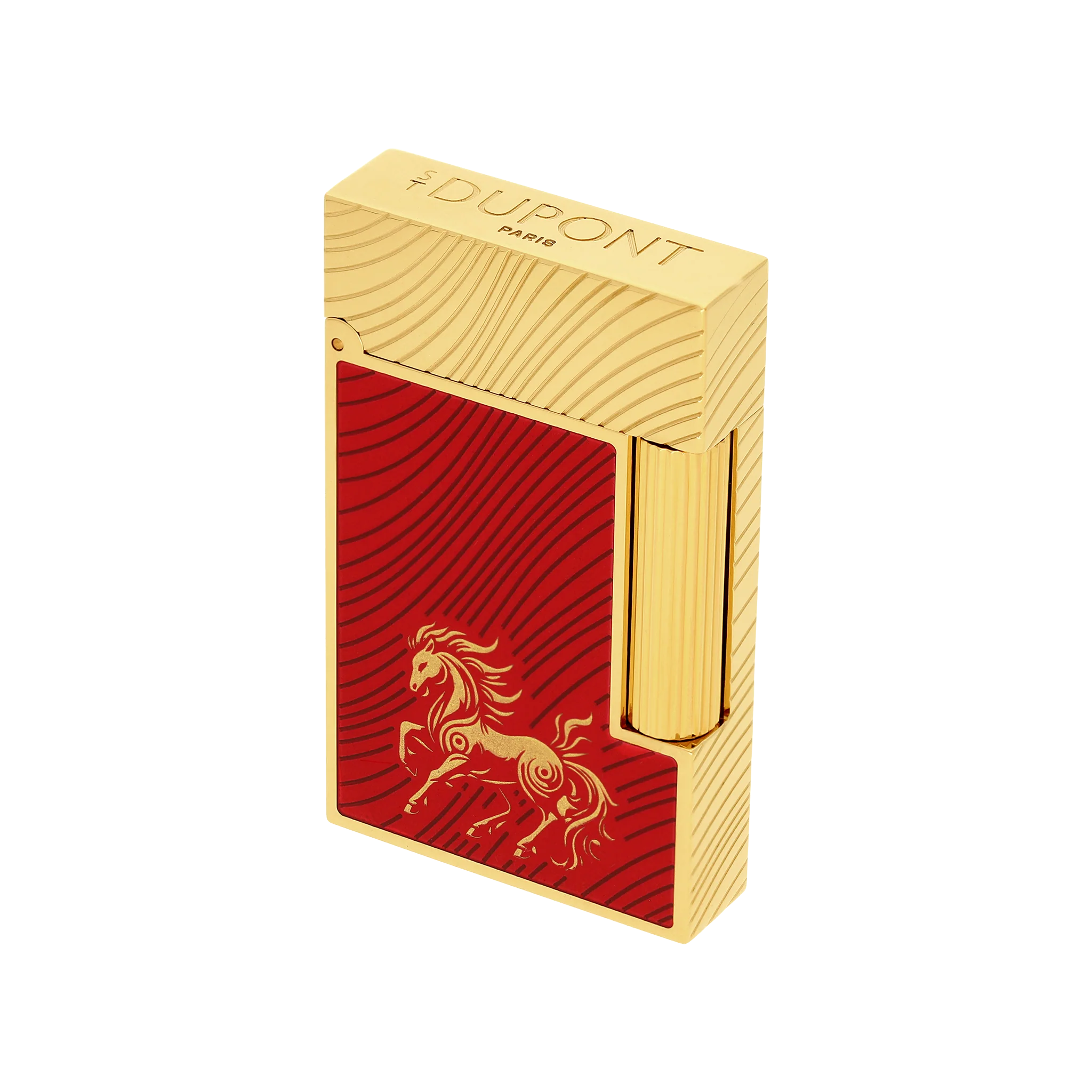 S.T. DUPONT Ligne 2 Horse Mane Guilloche Red/YG Lighter/Briquet C16080CL