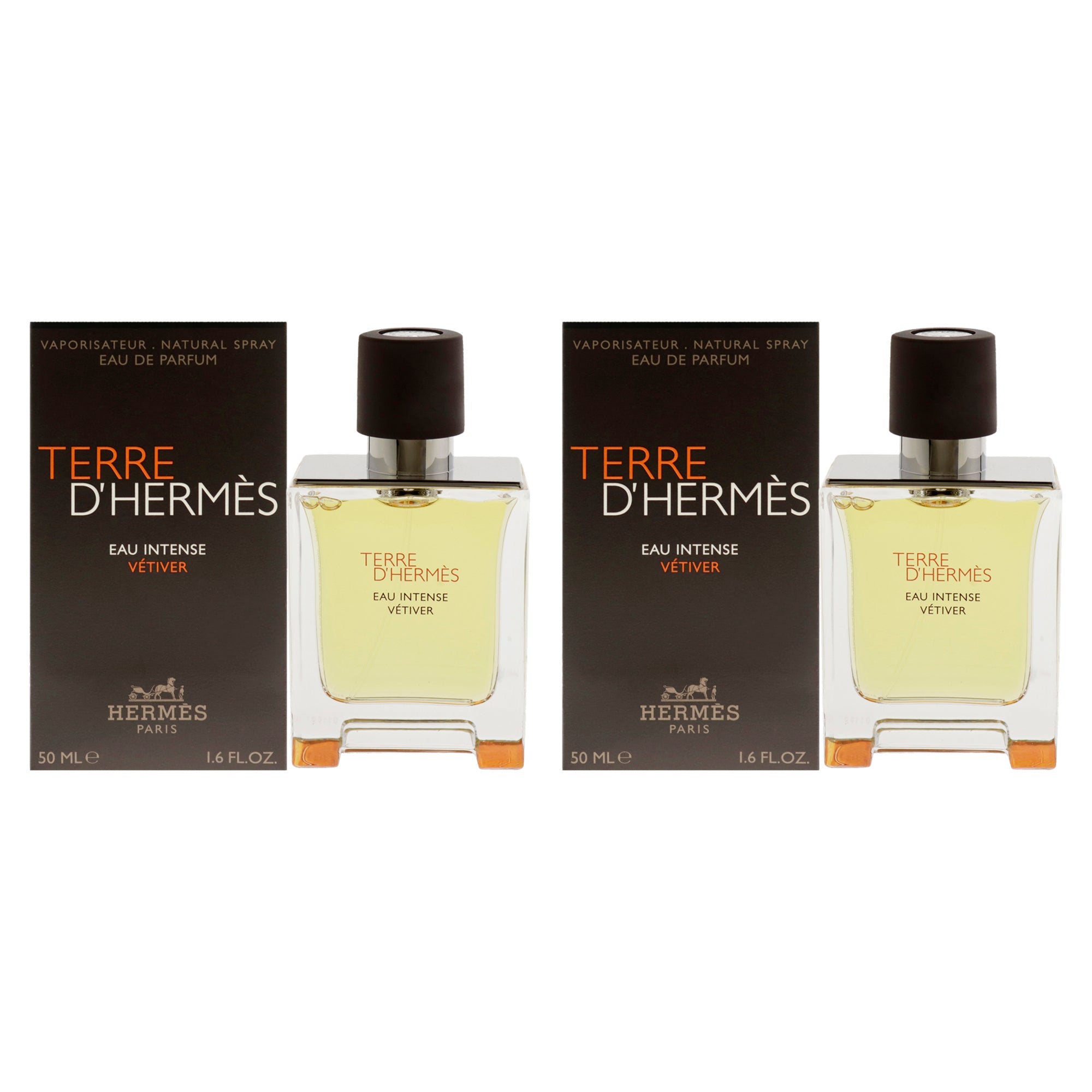 Terre DHermes Eau Intense Vetiver by Hermes for Men - 1.6 oz EDP Spray - Pack of 2