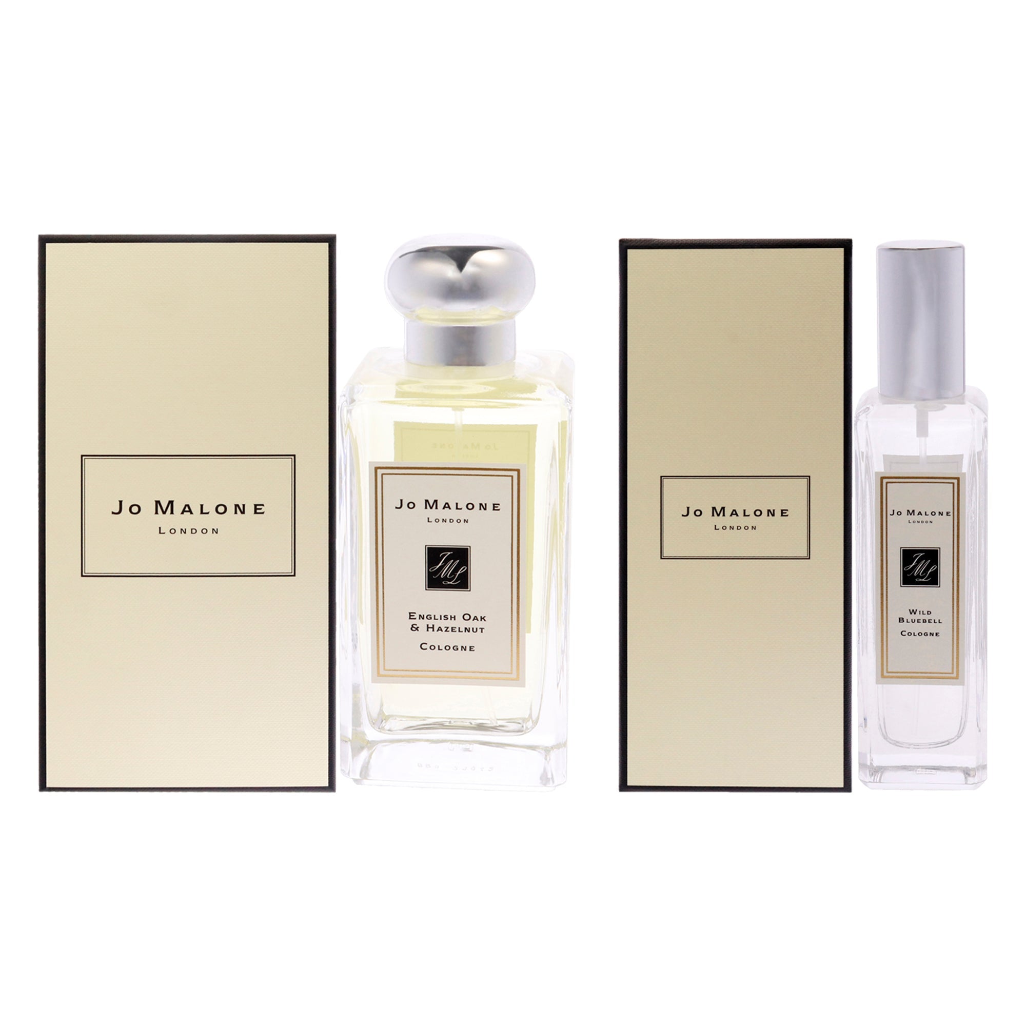English Oak and Hazelnut and Wild Bluebell Kit by Jo Malone for Unisex - 2 Pc Kit 3.4oz Cologne Spray, 1oz Cologne Spray