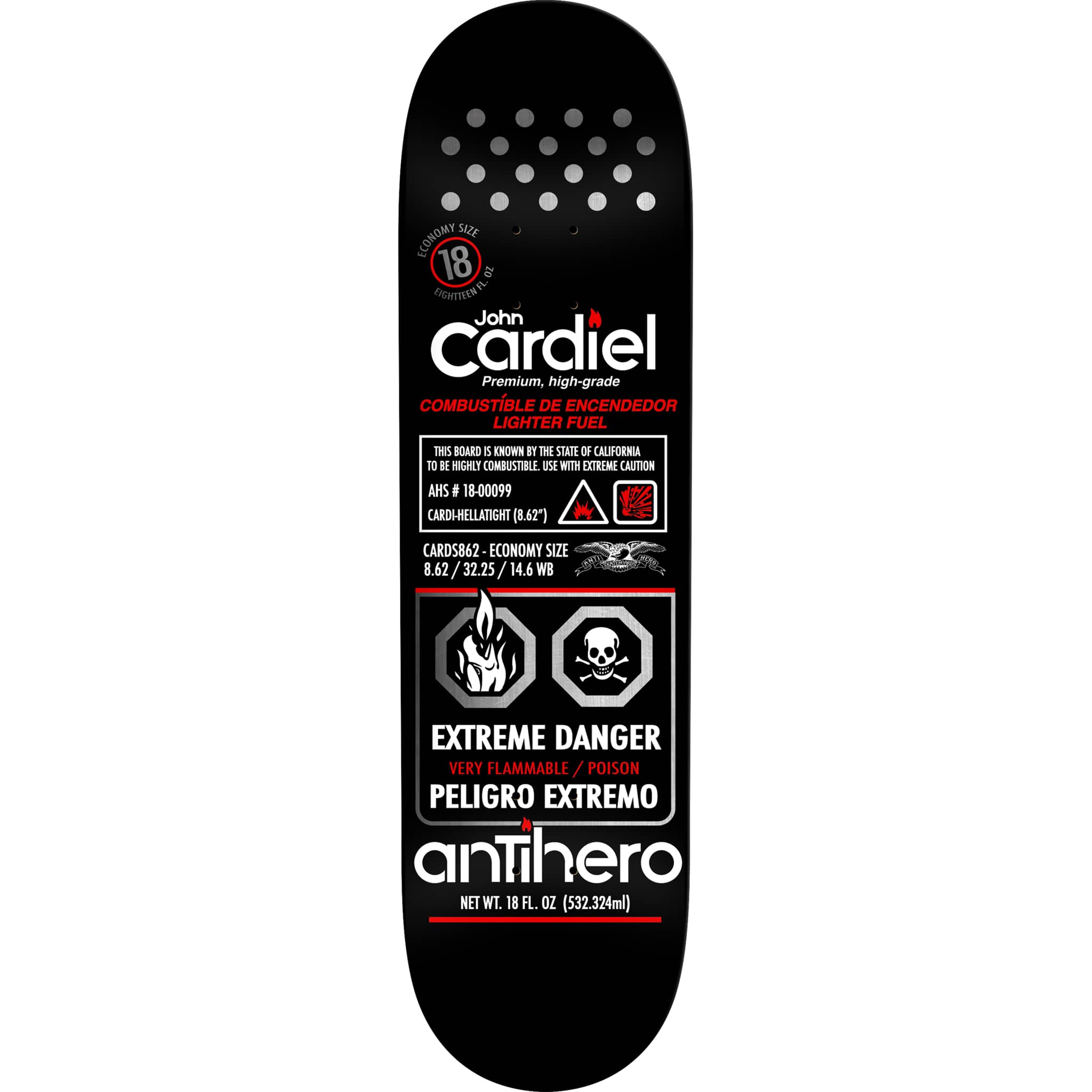 Anti Hero John Cardiel Fueled Up Skateboard Deck 8.62"