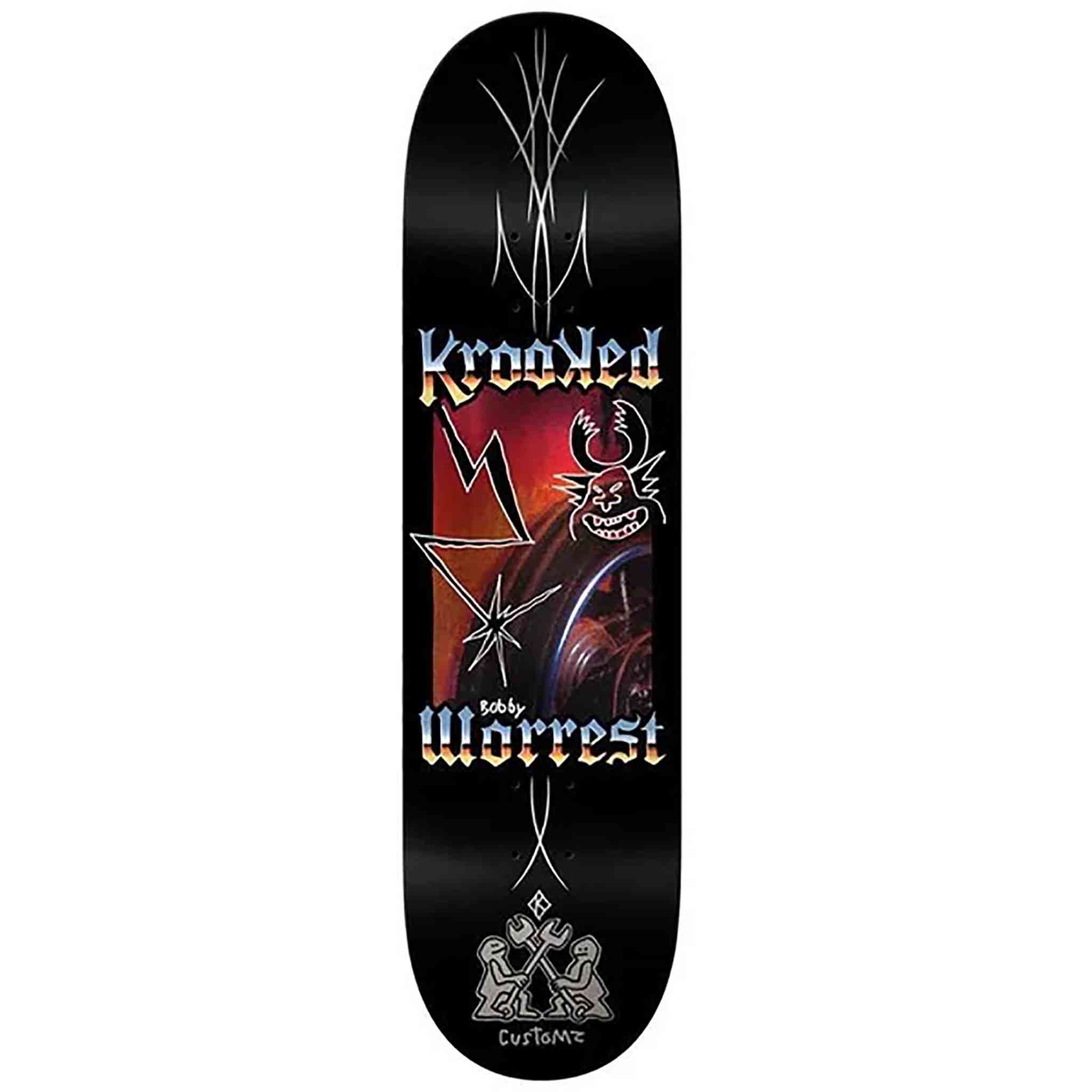 Krooked Worrest Chrome Twin Tail Skateboard Deck 8.38"