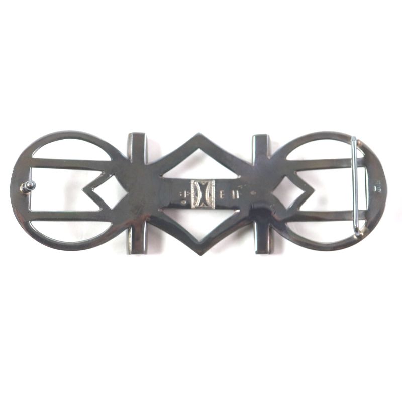 Hermes Touareg Hand Engraved Design Chrome Color Leather Use Belt Buckle SV 925