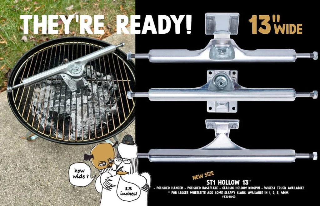 Slappy ST1 Hollow Polished Skateboard Truck 13"